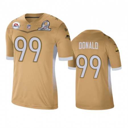 Camiseta Hombre NFL Los Angeles Rams Aaron Donald 99 Game Gold 2021 NFC Pro Bowl